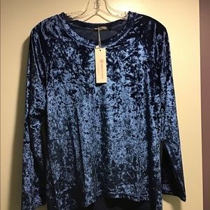 NWT long sleeve crushed velvet top